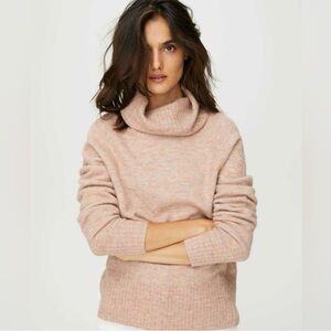 Aritzia/Babaton Plutarch Blush Pink Alpaca Cowl Neck Sweater